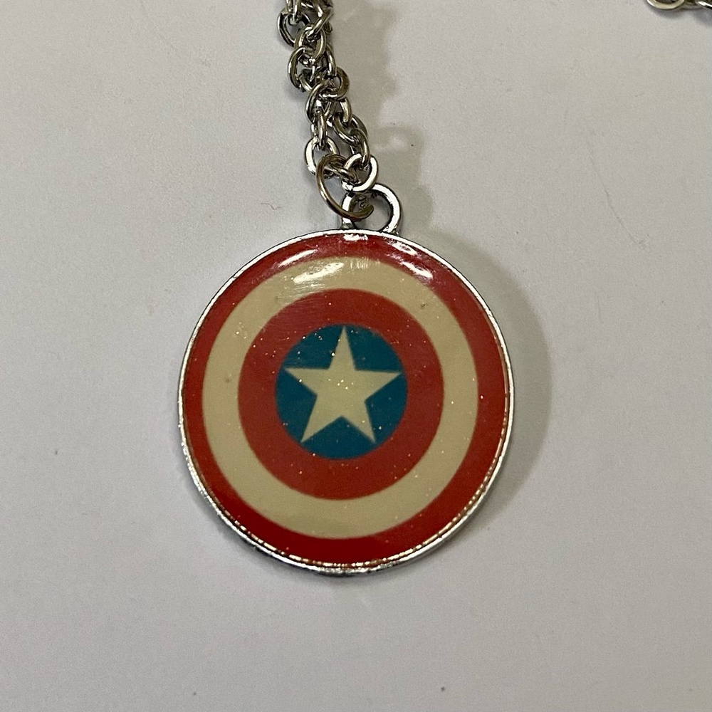 Vintage, Marvel Pendant Necklace- Caps. America